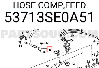 Honda 53713SE0A51 HOSE COMP,FEED