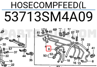 Honda 53713SM4A09 HOSECOMPFEED(L