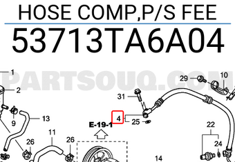Honda 53713TA6A04 HOSE COMP,P/S FEE