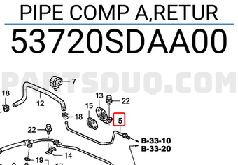Honda 53720SDAA00 PIPE COMP A,RETUR