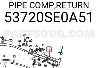 Honda 53720SE0A51 PIPE COMP,RETURN