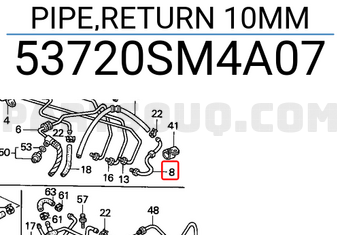 Honda 53720SM4A07 PIPE,RETURN 10MM