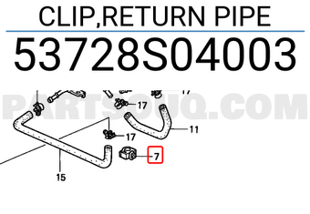 Honda 53728S04003 CLIP,RETURN PIPE