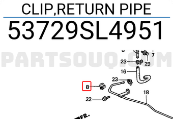 Honda 53729SL4951 CLIP,RETURN PIPE
