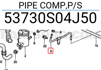 Honda 53730S04J50 PIPE COMP,P/S