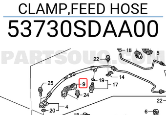 Honda 53730SDAA00 CLAMP,FEED HOSE