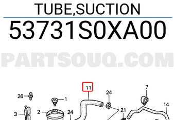 Honda 53731S0XA00 TUBE,SUCTION