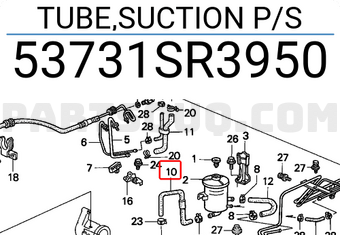 Honda 53731SR3950 TUBE,SUCTION P/S