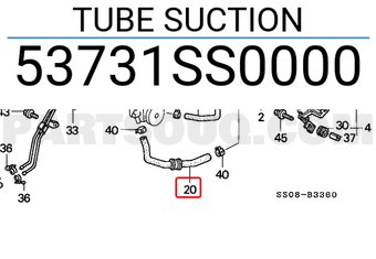 Honda 53731SS0000 TUBE SUCTION
