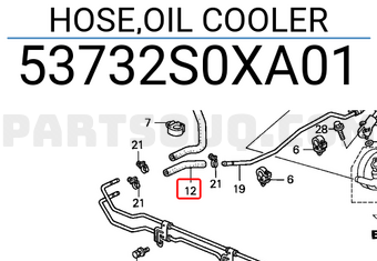 Honda 53732S0XA01 HOSE,OIL COOLER
