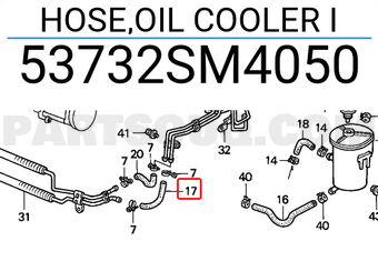 Honda 53732SM4050 HOSE,OIL COOLER I