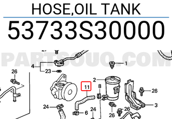 Honda 53733S30000 HOSE,OIL TANK