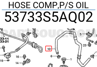 Honda 53733S5AQ02 HOSE COMP,P/S OIL