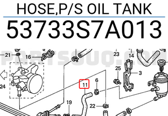 Honda 53733S7A013 HOSE,P/S OIL TANK
