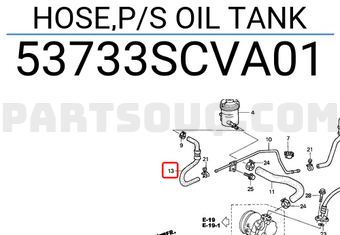 Honda 53733SCVA01 HOSE,P/S OIL TANK