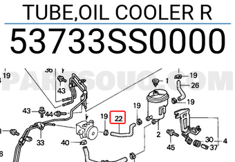 Honda 53733SS0000 TUBE,OIL COOLER R