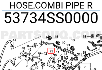 Honda 53734SS0000 HOSE,COMBI PIPE R