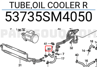 Honda 53735SM4050 TUBE,OIL COOLER R