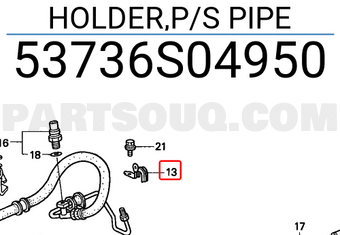 Honda 53736S04950 HOLDER,P/S PIPE