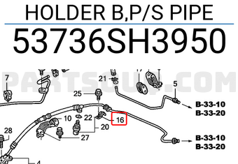 Honda 53736SH3950 HOLDER B,P/S PIPE