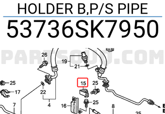 Honda 53736SK7950 HOLDER B,P/S PIPE