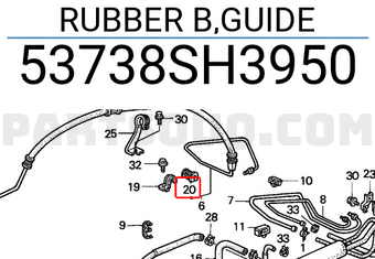 Honda 53738SH3950 RUBBER B,GUIDE