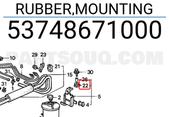 Honda 53748671000 RUBBER,MOUNTING