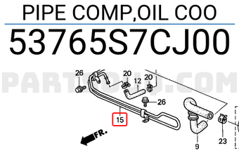 Honda 53765S7CJ00 PIPE COMP,OIL COO