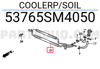 Honda 53765SM4050 COOLERP/SOIL