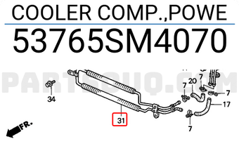 Honda 53765SM4070 COOLER COMP.,POWE