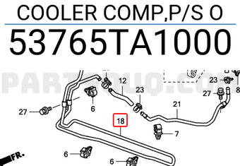 Honda 53765TA1000 COOLER COMP,P/S O