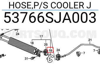 Honda 53766SJA003 HOSE,P/S COOLER J