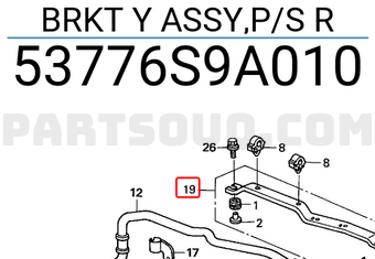 Honda 53776S9A010 BRKT Y ASSY,P/S R