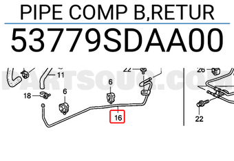 Honda 53779SDAA00 PIPE COMP B,RETUR