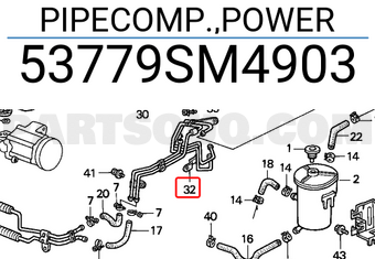 Honda 53779SM4903 PIPECOMP.,POWER