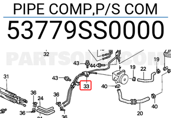 Honda 53779SS0000 PIPE COMP,P/S COM