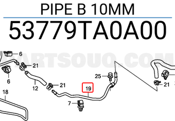 Honda 53779TA0A00 PIPE B 10MM
