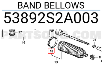 Honda 53892S2A003 BAND BELLOWS