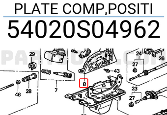 Honda 54020S04962 PLATE COMP,POSITI