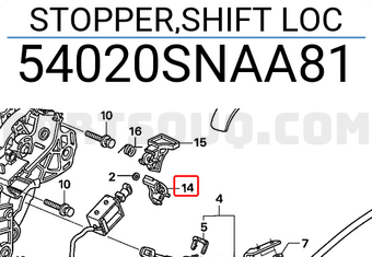 Honda 54020SNAA81 STOPPER,SHIFT LOC