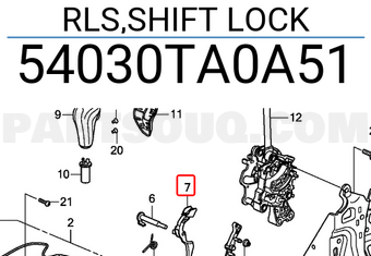 Honda 54030TA0A51 RLS,SHIFT LOCK