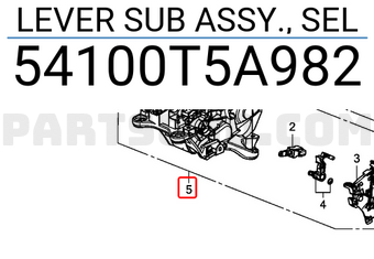 Honda 54100T5A982 LEVER SUB ASSY., SEL