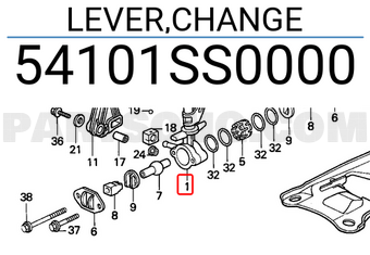 Honda 54101SS0000 LEVER,CHANGE