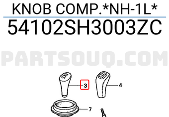 Honda 54102SH3003ZC KNOB COMP.*NH-1L*