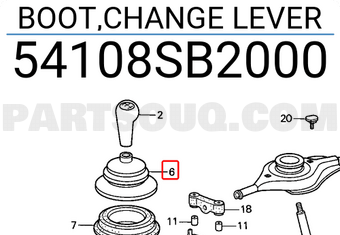 Honda 54108SB2000 BOOT,CHANGE LEVER