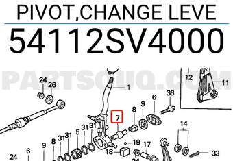 Honda 54112SV4000 PIVOT,CHANGE LEVE