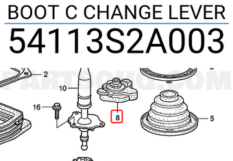 Honda 54113S2A003 BOOT C CHANGE LEVER