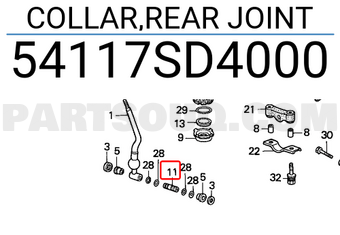 Honda 54117SD4000 COLLAR,REAR JOINT