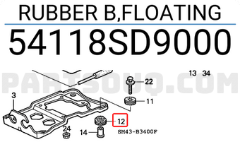 Honda 54118SD9000 RUBBER B,FLOATING