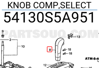 Honda 54130S5A951 KNOB COMP,SELECT